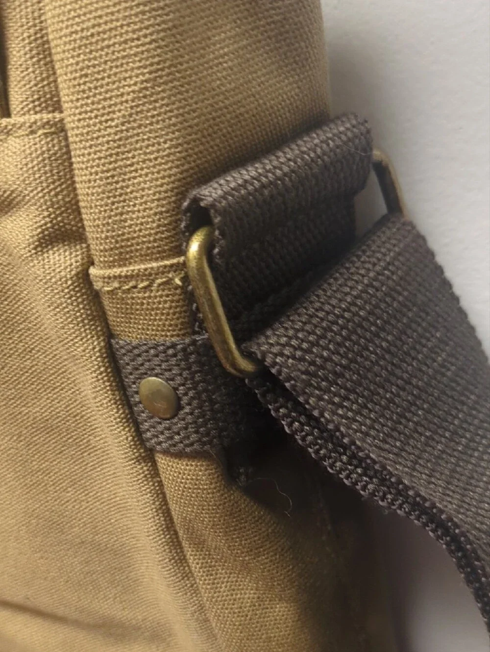Levi's Two-Tone Tan and Dark Brown Canvas Lap Top Messenger Bag Sutherland II